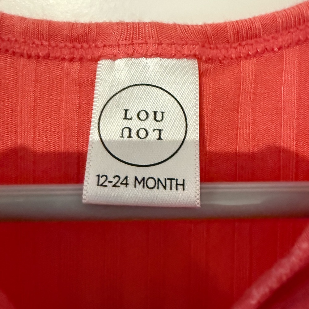 Lou Lou and Company Coral button romper - Picture 2 of 3